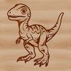 A detailed SVG design of a dinosaur, suitable for cutting or laser engraving.