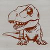 A prehistoric baby dinosaur with a cute expression, designed as a vector art template.