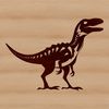 A detailed vector art design of a dinosaur silhouette.