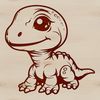 Colorful SVG design featuring a cute dino figure. A detailed SVG design of a dinosaur figure for use with cutting machines or digital design software.