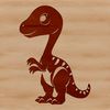 Cartoon-style dinosaur design made from scalable SVG graphics.