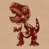 A digital vector design of a young dinosaur with sharp teeth and claws.