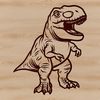 Prehistoric Predator Graphic Design Illustrative graphic of a Tyrannosaurus Rex in prehistoric landscape, vector design.