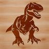 A colorful illustration of a prehistoric T-Rex dinosaur in vector format.