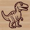 Colorful dinosaur clip art design suitable for various digital editing programs.