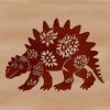 Dinosaur Art with Floral Details A prehistoric dino illustration with ornate floral details.