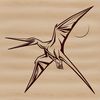 A prehistoric pteranodon silhouette in vector design format.