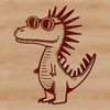 Dino Style Icon A prehistoric dino wearing trendy sunglasses in a fun, cartoon-style illustration.