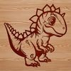 SVG Stomper Clipart An SVG clip art design featuring a small dinosaur character for digital and craft projects.