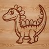 A vector design of a young dinosaur figure.