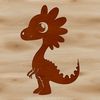 Cute SVG Dino Graphics A prehistoric baby dino illustration in vector format, suitable for various design applications.