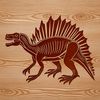 A large, prehistoric Spinosaurus dinosaur in a vector format.