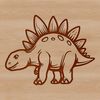 Prehistoric Creature with Armored Plates A prehistoric Stegosaurus dinosaur with armored plates and spikes on its back.