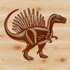 Spinosaurus Dinosaur Vector Artwork A detailed illustration of a prehistoric Spinosaurus, suitable for cutting machine stencils or vector design projects.