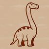 Stylized Prehistoric Dinosaur Design A vector illustration of a large, long-necked dinosaur in a stylized design style.
