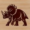 A prehistoric Triceratops dinosaur with distinctive frill and horns, ideal for vector design projects.