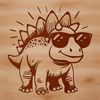 Prehistoric Dino Silhouette A prehistoric Stegosaurus dinosaur with distinctive plates on its back, designed as a vector art illustration.