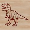 A realistic illustration of a T-Rex in a prehistoric environment.