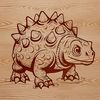 Prehistoric Dino Vector Graphic An illustration of a prehistoric armored dinosaur, the ankylosaurus, with a vector design style.