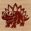 Prehistoric Plated Dinosaur Illustration A prehistoric Stegosaurus, a type of plated dinosaur from the Jurassic period.