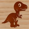 A detailed SVG design of a young dinosaur in a simple style suitable for various applications.