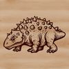 Ankylosaurus Vector Graphic Design Image A prehistoric ankylosaurus dinosaur with armored plates, depicted in a detailed vector illustration.