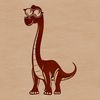 Free Dinosaur Clip Art SVG Design A detailed illustration of a brachiosaurus dinosaur in prehistoric landscape.