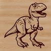 A vector graphic representation of a T Rex dinosaur silhouette.
