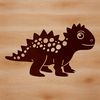 A stylized digital rendering of a small dinosaur from the ancient era.