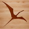 A prehistoric pteranodon dinosaur in a stylized silhouette.