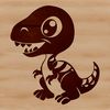 A detailed SVG outline of a young dinosaur, suitable for cutting machines or laser cutters.