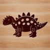 Vector art of a dinosaur for use in graphic design and cutting crafts with tools like Cricut or laser cutter.