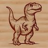 A detailed illustration of a Tyrannosaurus Rex in prehistoric landscape.