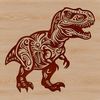 A prehistoric T Rex dinosaur in a detailed vector design, suitable for cutting machines or laser cutters.