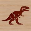 Prehistoric T Rex Dinosaur Silhouette A prehistoric T Rex dinosaur standing on a grassy landscape.