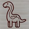 Simple line drawing of a prehistoric dinosaur in vector format.