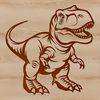 Dino Clip Art with Modern Twist An SVG clip art design featuring a classic dinosaur figurine with a mix of modern and ancient design elements.