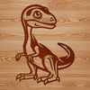 A digitally created dinosaur design suitable for cutting machines or laser cutting.