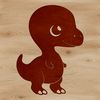 A digital representation of a young dino in SVG design style.
