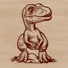 A detailed SVG design of a dino, suitable for cutting machine stencils or laser cutting projects.