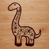 A large prehistoric dinosaur, brachiosaurus, stands majestically in an open field.