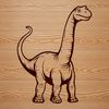 A prehistoric brachiosaurus dinosaur in a simplified vector design, suitable for cutting machines and laser cutters.