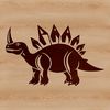 A prehistoric stegosaurus dinosaur with distinctive plates on its back.