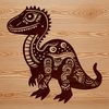 A prehistoric dino illustration in vector format, suitable for cutting machine stencils or laser engraving.