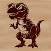 A prehistoric dinosaur illustration with trendy sunglasses.