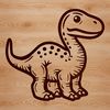 A prehistoric dinosaur illustration in a vector format, suitable for cutting machines and laser cutters.