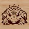 A prehistoric Ankylosaurus dinosaur with armor plating on its body.
