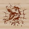 A prehistoric Tyrannosaurus Rex head, rendered as a vector design.