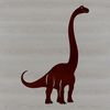 Ancient Giant A detailed illustration of a brachiosaurus in prehistoric surroundings.