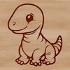 Line Art Dinosaur Clipart A simple line drawing of a baby prehistoric dinosaur, suitable for clip art and vector design.